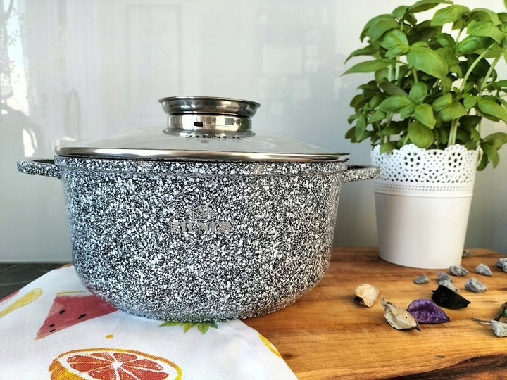 SET OF POTS INDUCTION / GAS SET OF MARBLED POTS 12 ELE Packaging status original