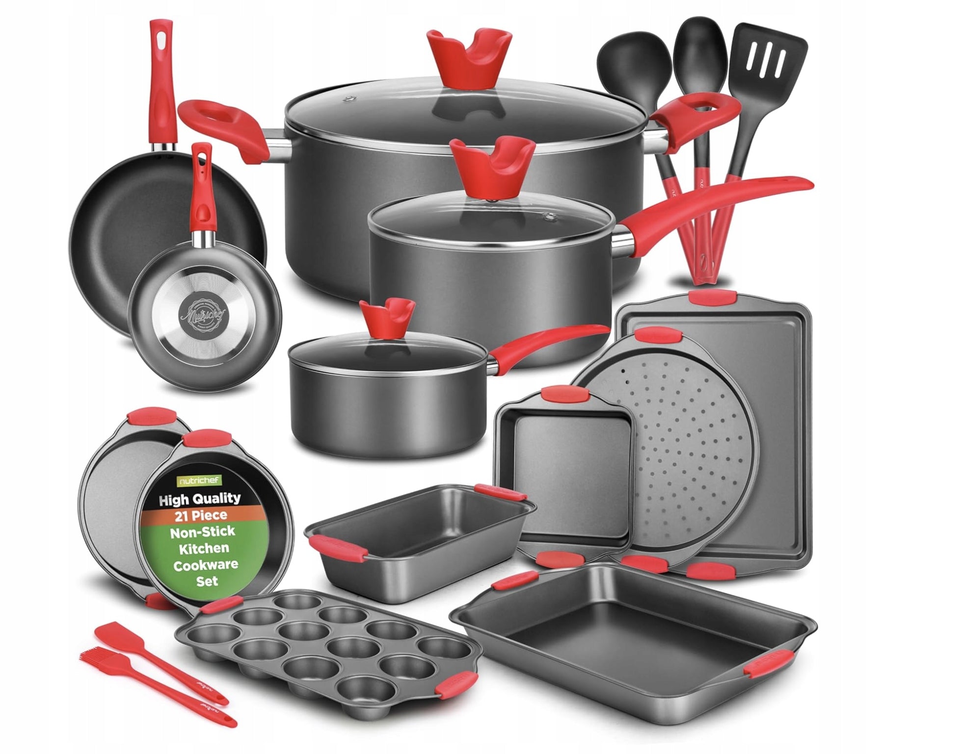 SET OF POTS KITCHEN UTENSILS POTS SHEET PANS 21 EL.