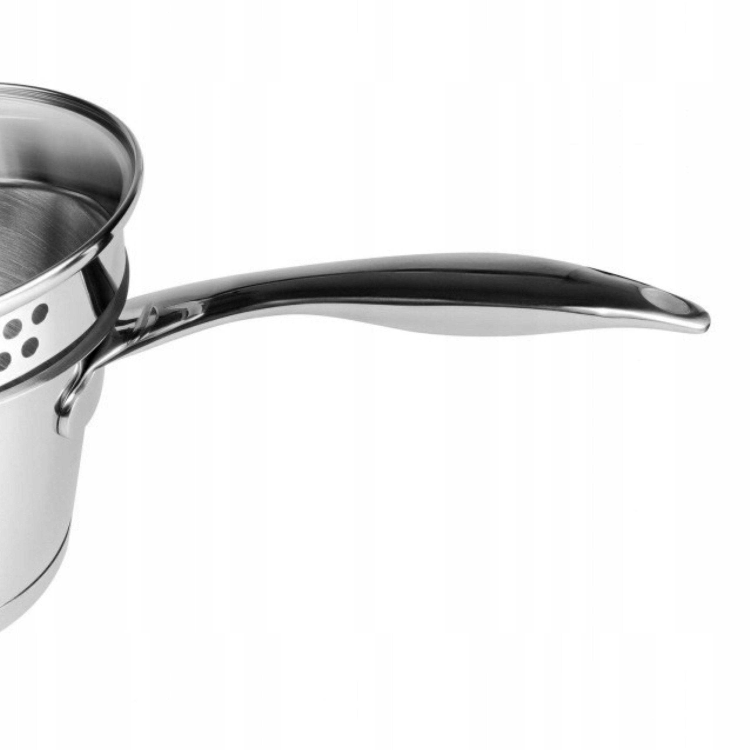 SET OF POTS + SAUCEPAN WITH LIDS 8el FOR GAS INDUCTIONS STAINLESS STEEL Color silver