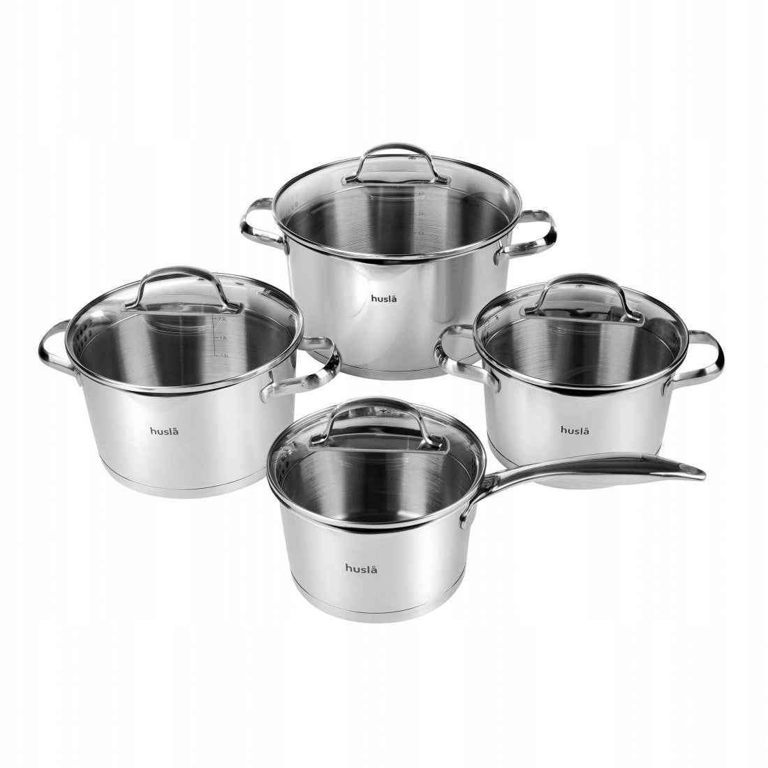 SET OF POTS + SAUCEPAN WITH LIDS 8el FOR GAS INDUCTIONS STAINLESS STEEL Manufacturer code 73965