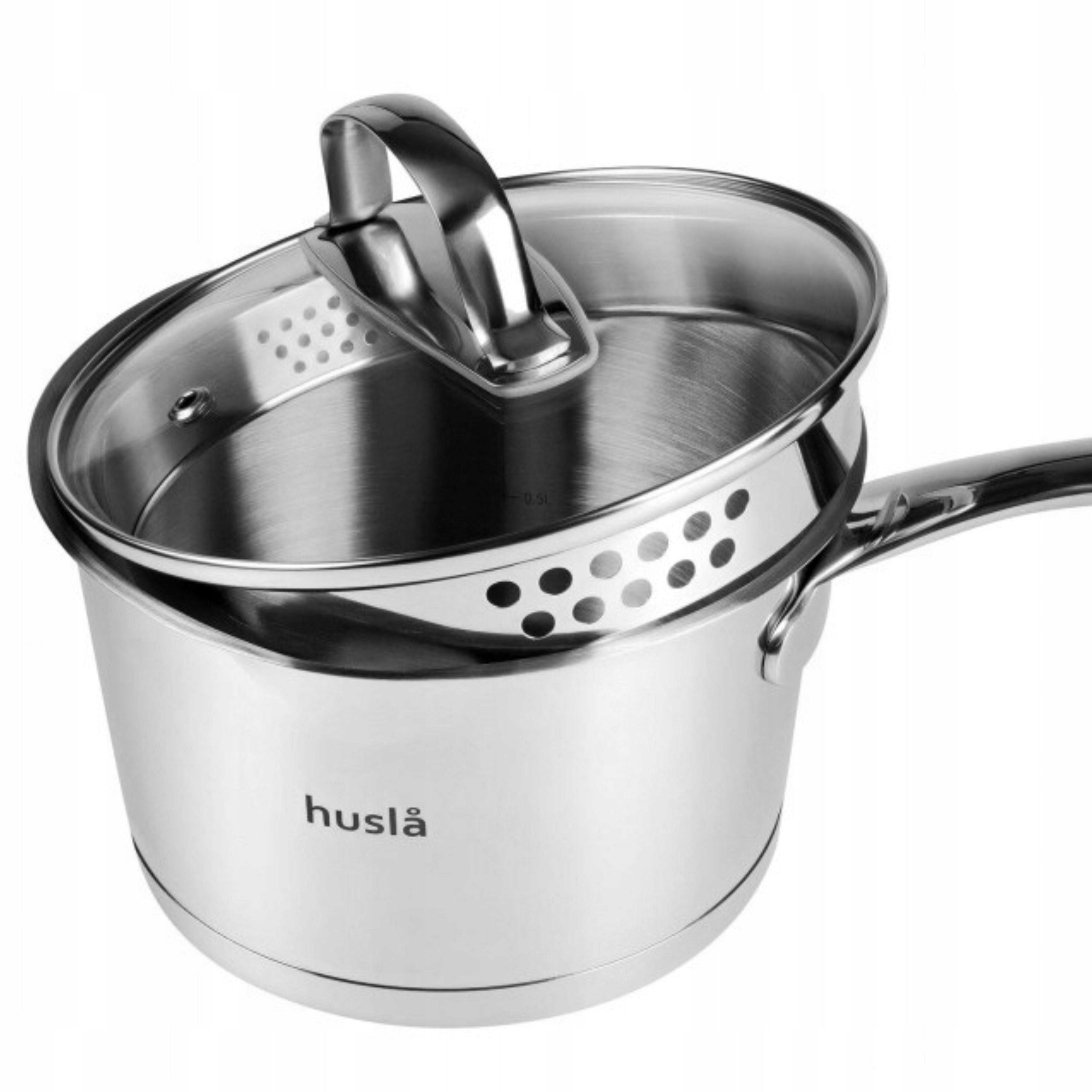 SET OF POTS + SAUCEPAN WITH LIDS 8el FOR GAS INDUCTIONS STAINLESS STEEL Material stainless steel