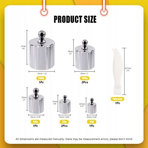 SET OF PRECISION STEEL SCALES FOR JEWELRY SCALES CLASS M2 8 PCS Manufacturer code Producent niezależny