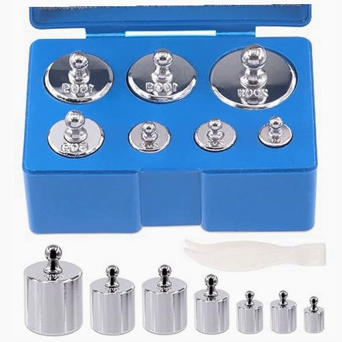 SET OF PRECISION STEEL SCALES FOR JEWELRY SCALES CLASS M2 8 PCS