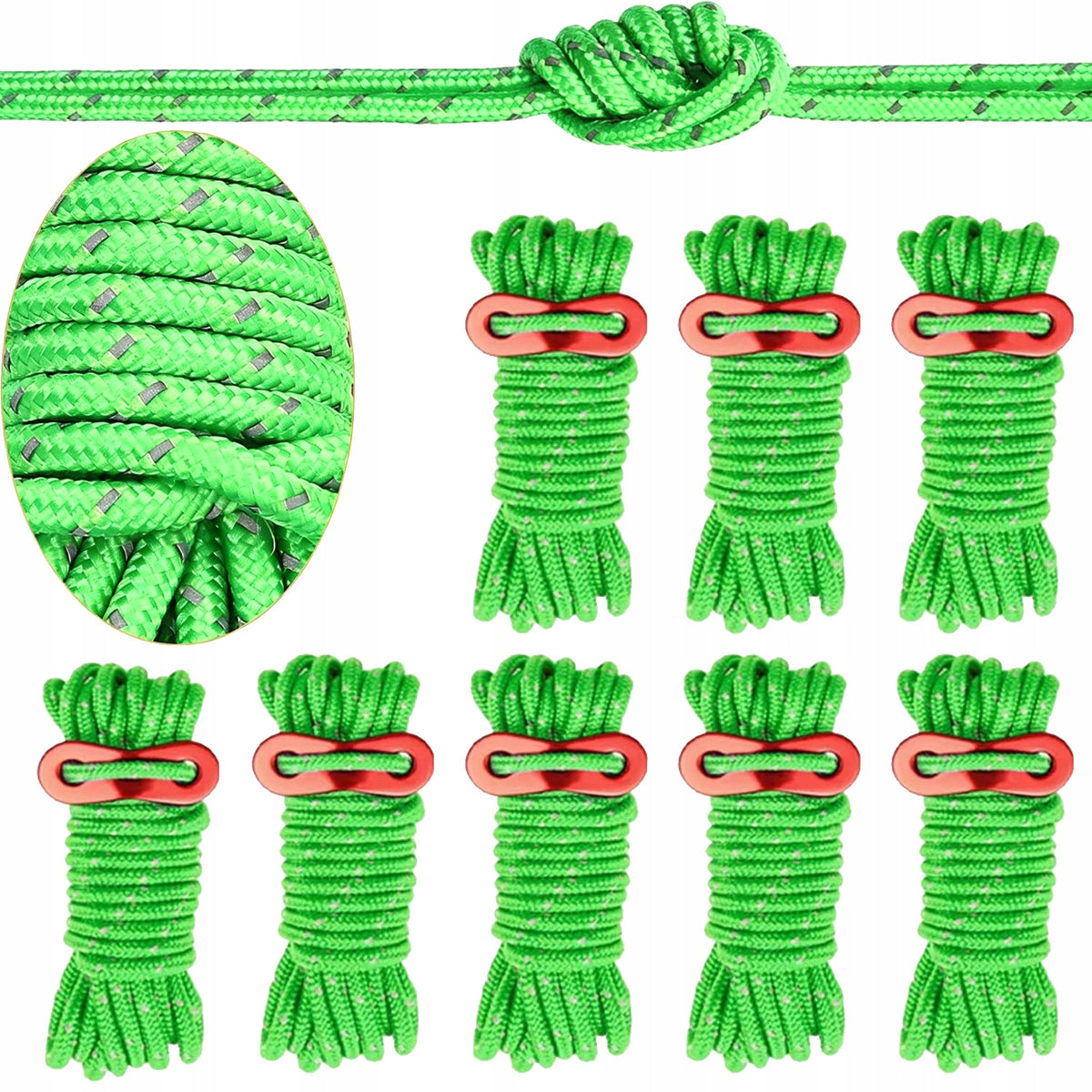 SET OF REFLECTIVE STRINGS FOR TENT LINKS 10 PCS