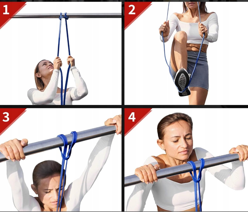 SET OF RESISTANCE BANDS 3 X RESISTANCE RUBBER 3X RUBBER FOR TRAINING EXERCISES + BAG Color other