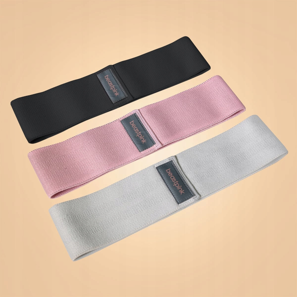 SET OF RESISTANCE BANDS BOOTY BAND FOR BUTTOCKS FOR WOMEN 3 pcs GymBeam
