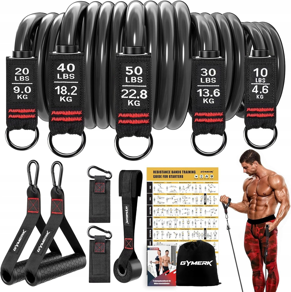 SET OF RESISTANCE BANDS EXPANDER FITNESS STRENGTH TRAINING GYMERK