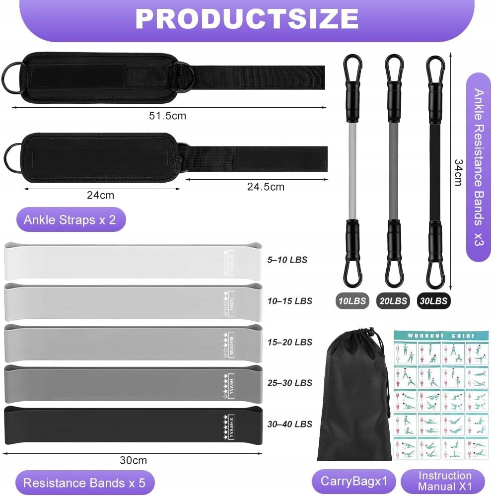 SET OF RESISTANCE BANDS FITNESS RUBBER FOR EXERCISE YOGA PILATES BUTTOCKS Brand no brand