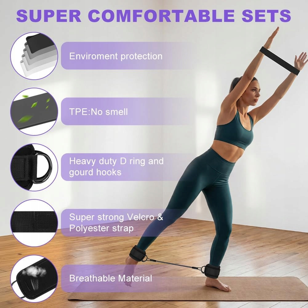 SET OF RESISTANCE BANDS FITNESS RUBBER FOR EXERCISE YOGA PILATES BUTTOCKS Width 50 mm