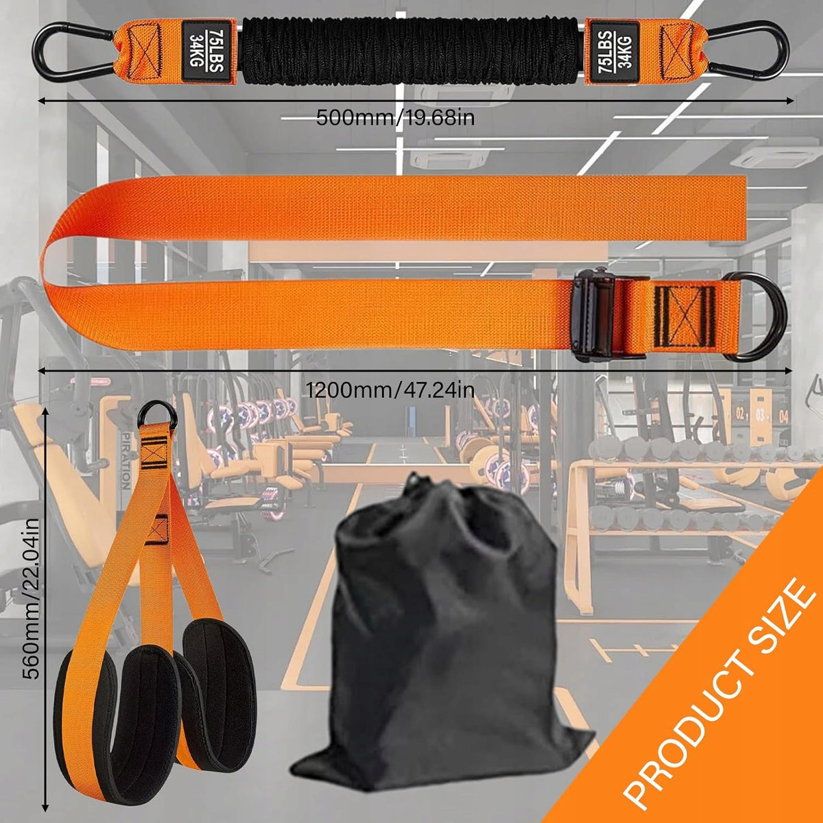 SET OF RESISTANCE BANDS FOR PULLING UP 4 TAPES + 2 FOOTRESTS Brand no brand