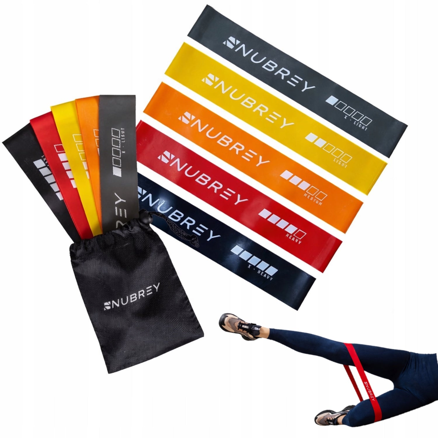 SET OF RESISTANCE RUBBERS 5 pcs FLEX BAND 5in1 RUBBERS FOR FITNESS EXERCISES