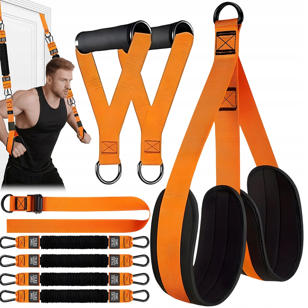 SET OF RESISTANCE RUBBERS FOR PULLING UP TRAINING TAPES POWER BAND 4 PCS Brand Bedee