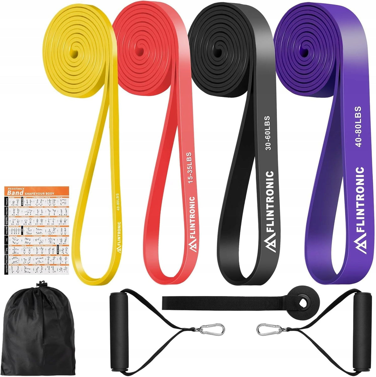 SET OF RESISTANCE RUBBERS WITH HANDLES DOOR HANDLE HOME GYM SET Packaging status original
