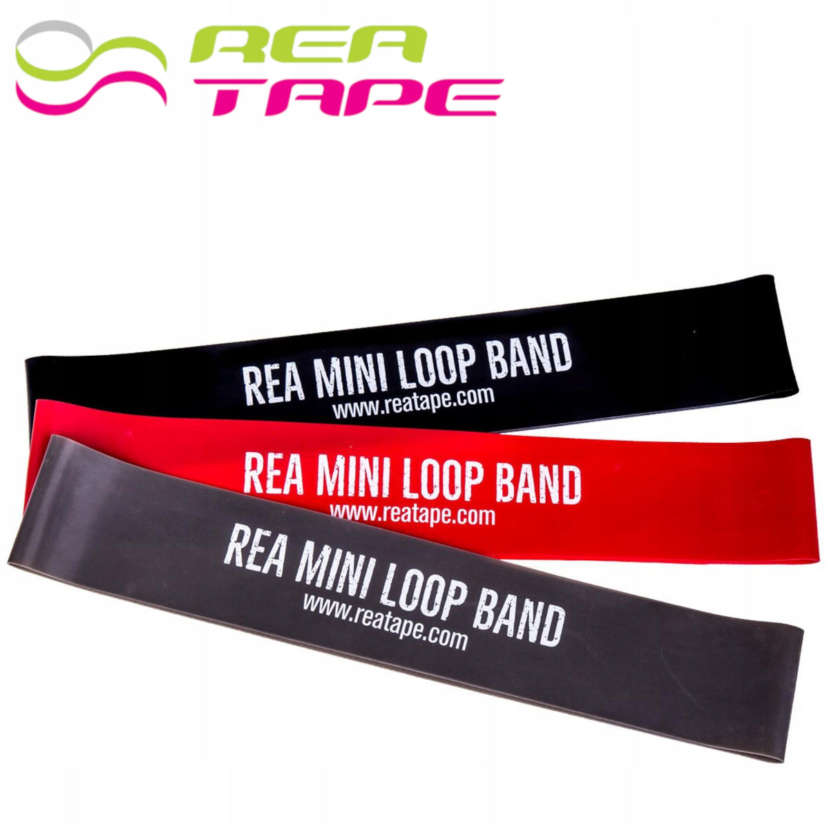 SET OF RUBBER BANDS FOR FITNESS EXERCISES REA MINI LOOP BAND SET REA TAPE 3 PCS.