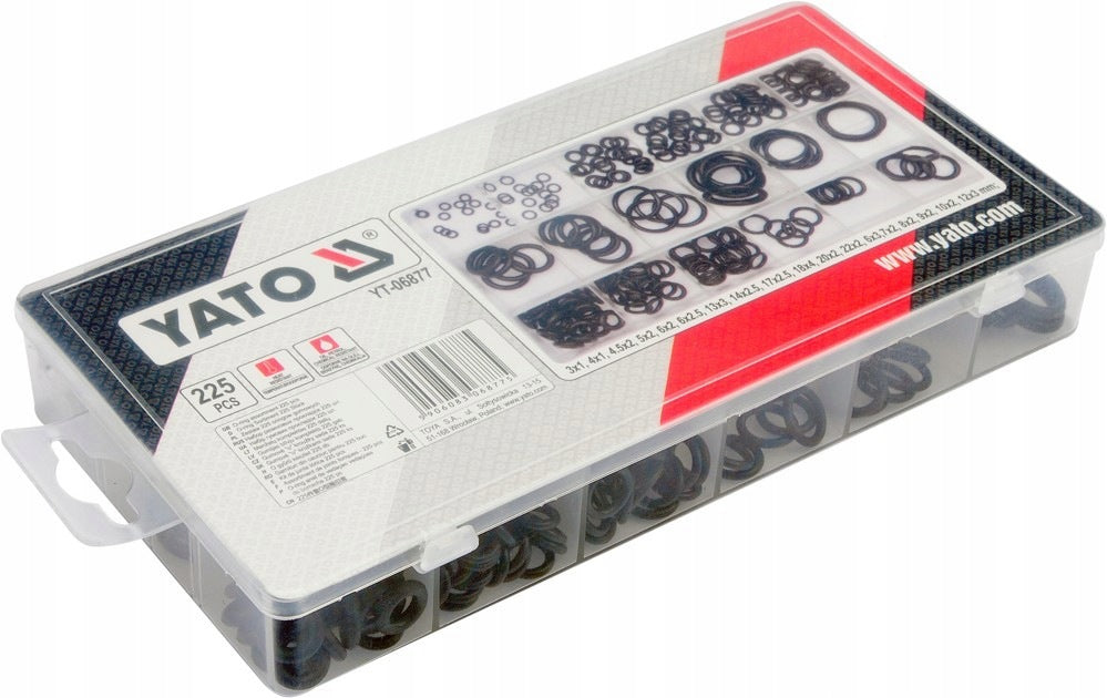 SET OF RUBBER O-RINGS 225 PCS. YT-06877 YATO Product weight with unit packaging 0.15 kg