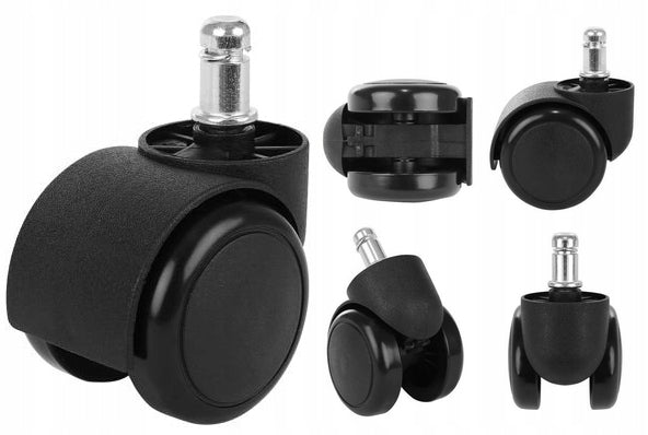 SET OF RUBBER WHEELS FOR SWIVEL CHAIR 5 PCS