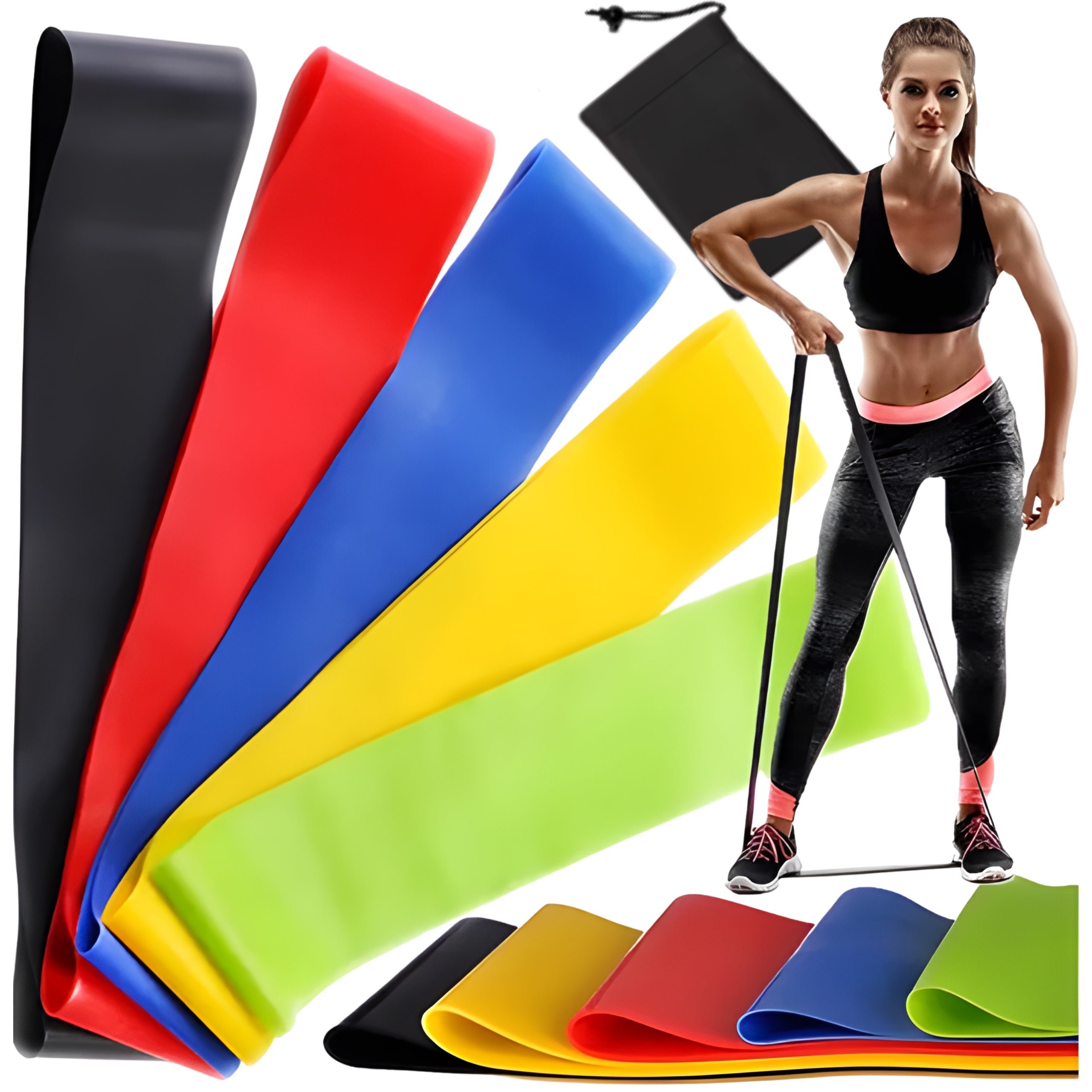 SET OF RUBBERS FOR FITNESS REHABILITATION TRAINING 5 PCS MONTESSA