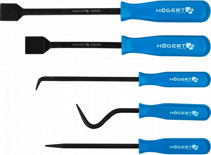 SET OF SCRAPERS HOOKS SKEWER FOR REMOVING GASKETS 5 PIECES Brand Hoegert Technik