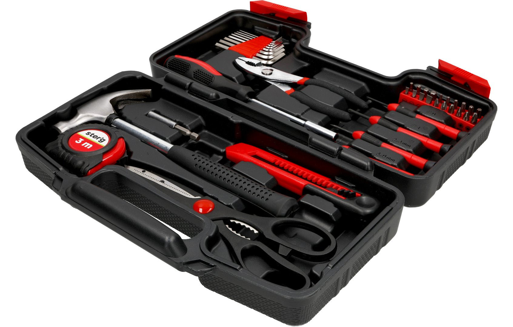 SET OF SCREWDRIVER WRENCHES TIP BITS HAMMER PLIERS IN SUITCASE 39c Number of items in the set 39