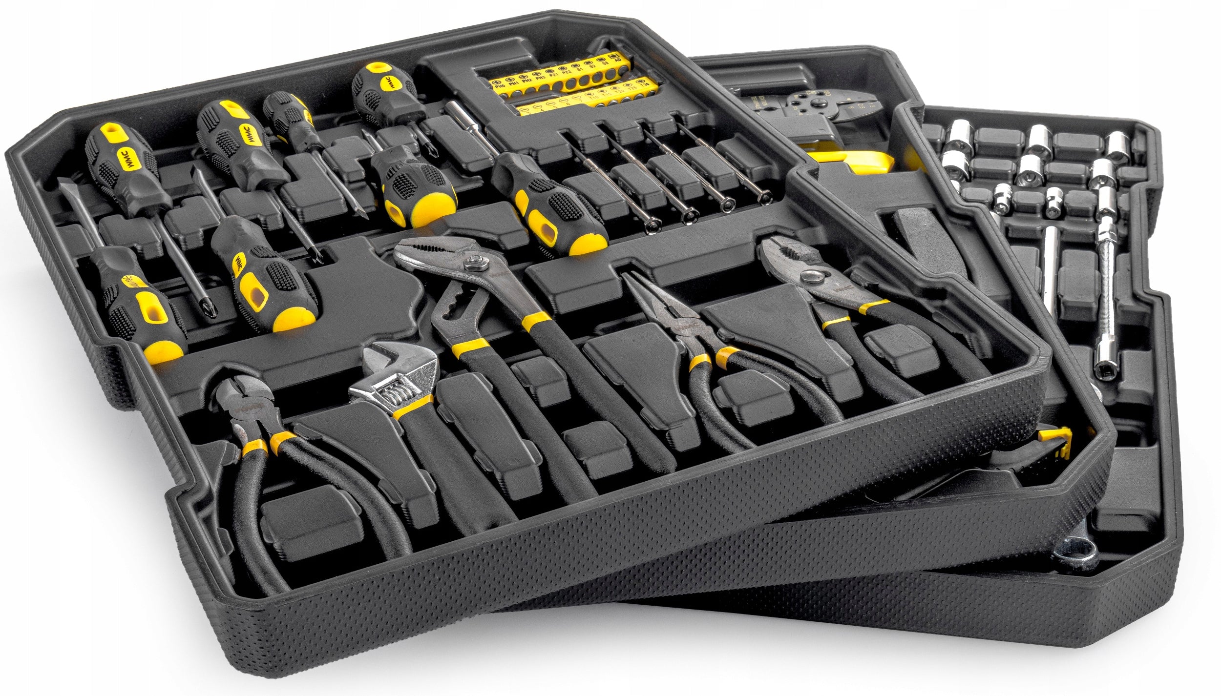 SET OF SOCKET BIT WRENCH TOOLS BOX SUITCASE ON WHEELS 186 EL Brand WMC Tools