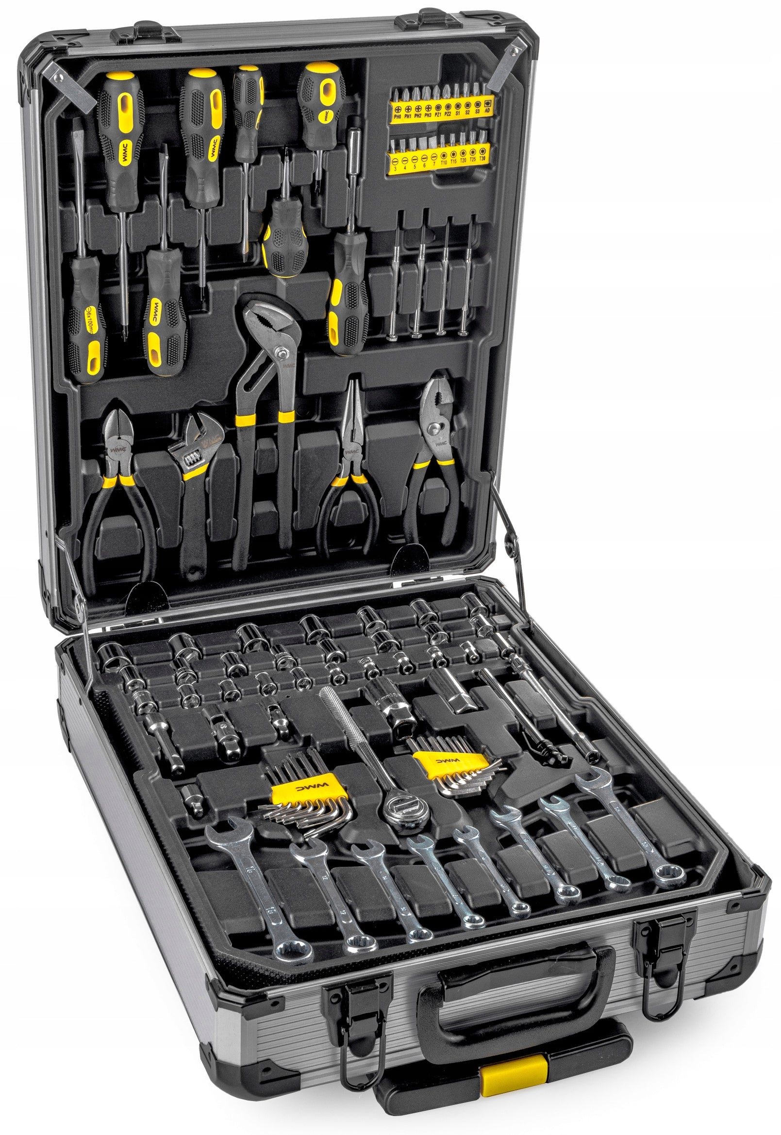 SET OF SOCKET BIT WRENCH TOOLS BOX SUITCASE ON WHEELS 186 EL