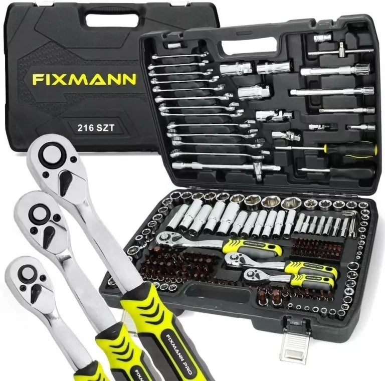 SET OF SOCKET WRENCH TOOLS 216 ELEMENTS SUITCASE
