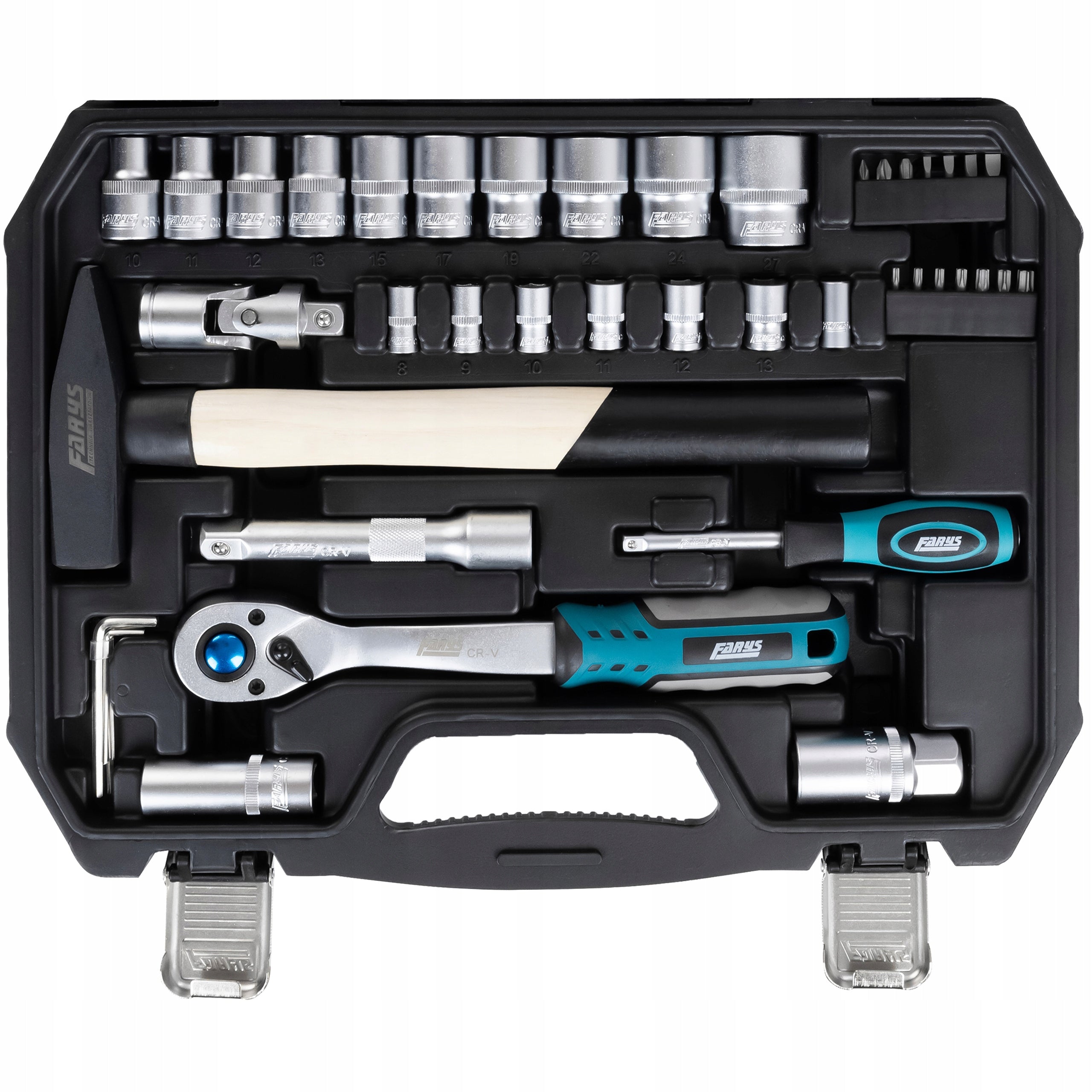 SET OF SOCKET WRENCH TOOLS 56el. IN CASE RATCHET CAPS FR2042 Number of items in the set 56