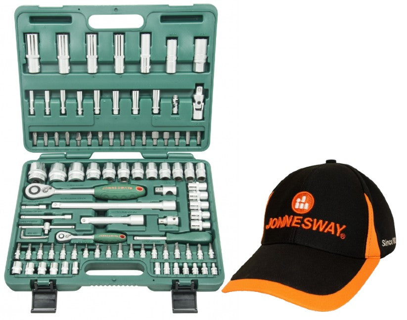 SET OF SOCKET WRENCHES 1/4'' 1/2'' 94pcs cap Jonnesway FREEBIE
