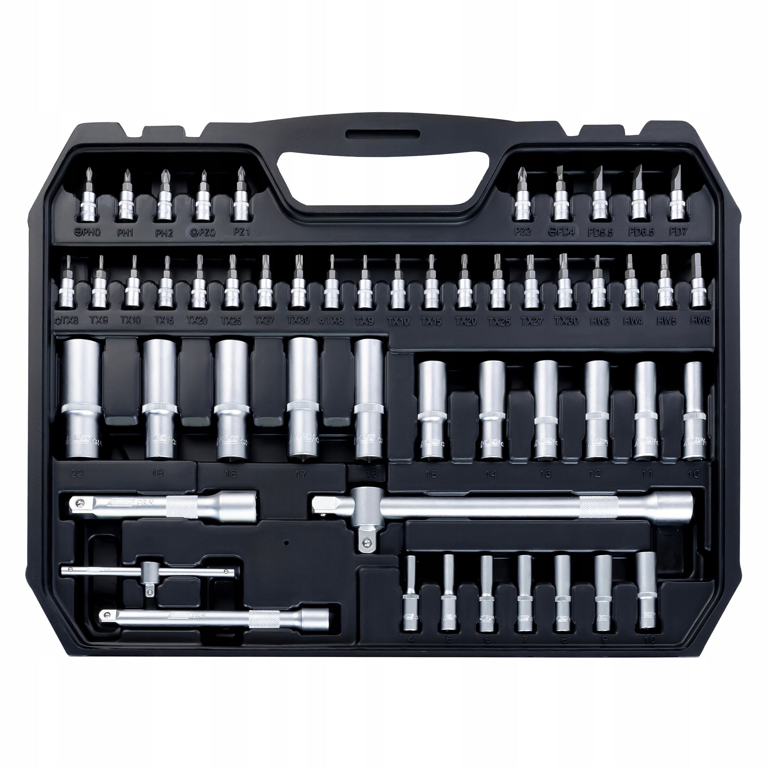 SET OF SOCKET WRENCHES 171EL. RATTLES 1/2 1/4 3/8 CAPS BITS FARYS Customs tariff code 82060000