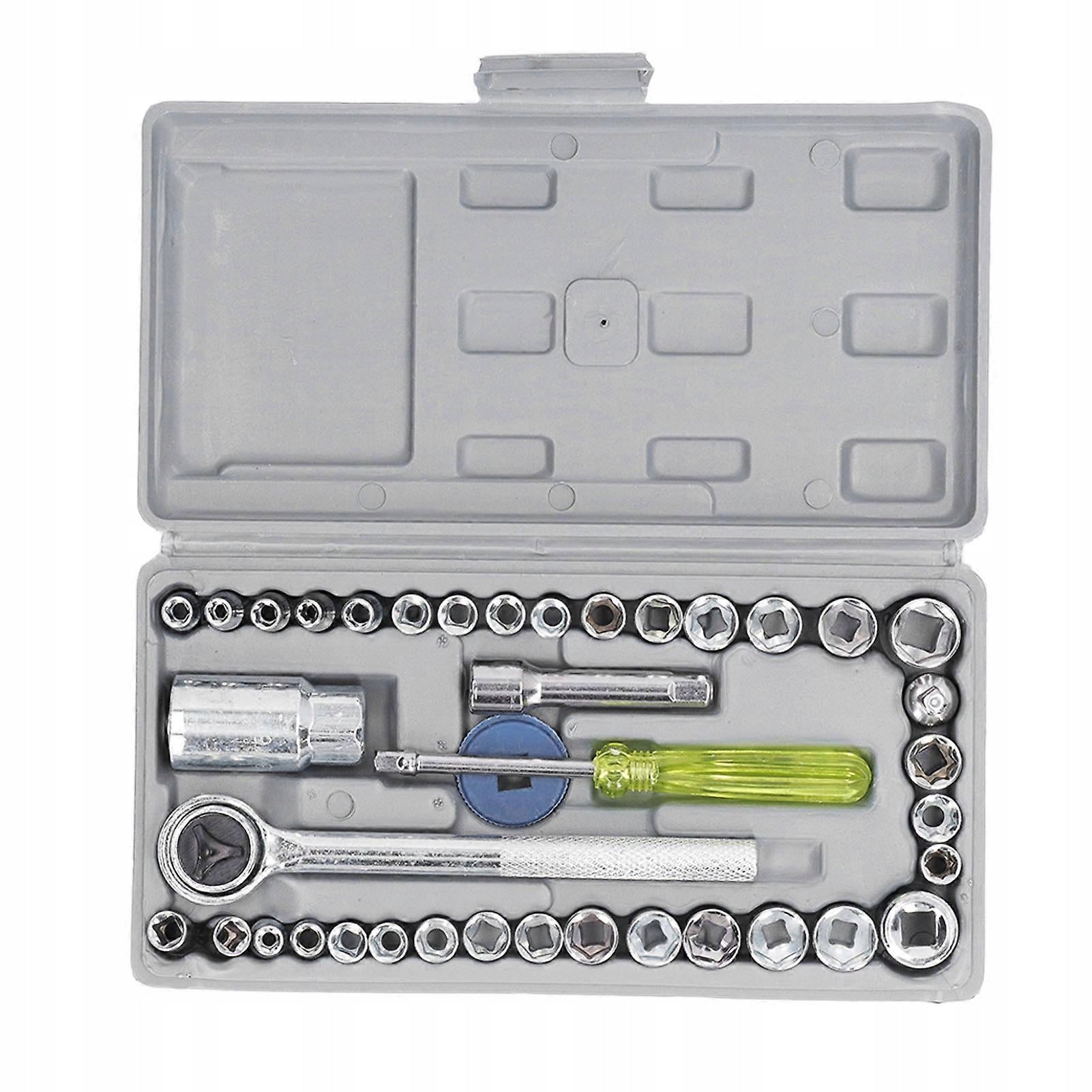 SET OF SOCKET WRENCHES 40 ELEMENTS - RATCHET + CASE Number of items in the set 40