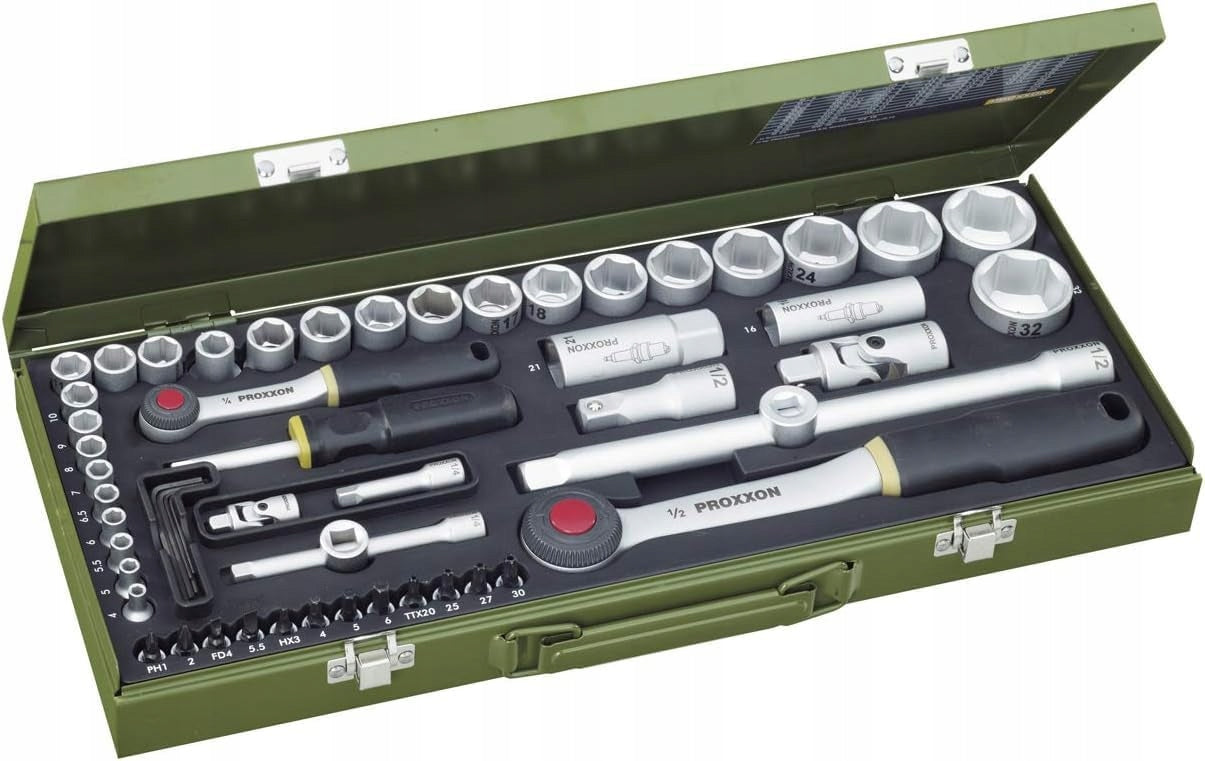 SET OF SOCKET WRENCHES 56 PIECES VANADIUM CHROME STEEL