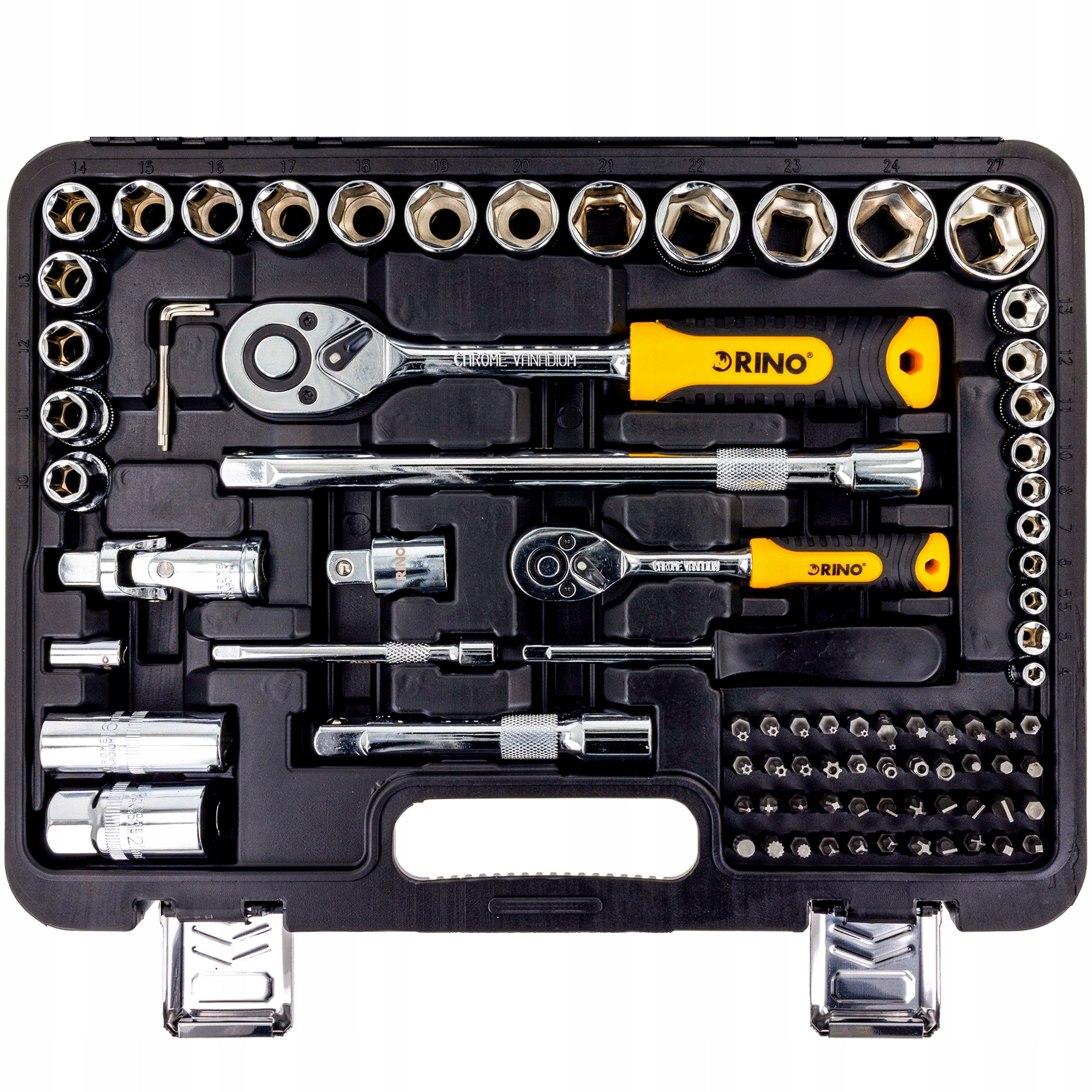 SET OF SOCKET WRENCHES 84 EL. SUITCASE BITS THUNDER CAP CRV RINO
