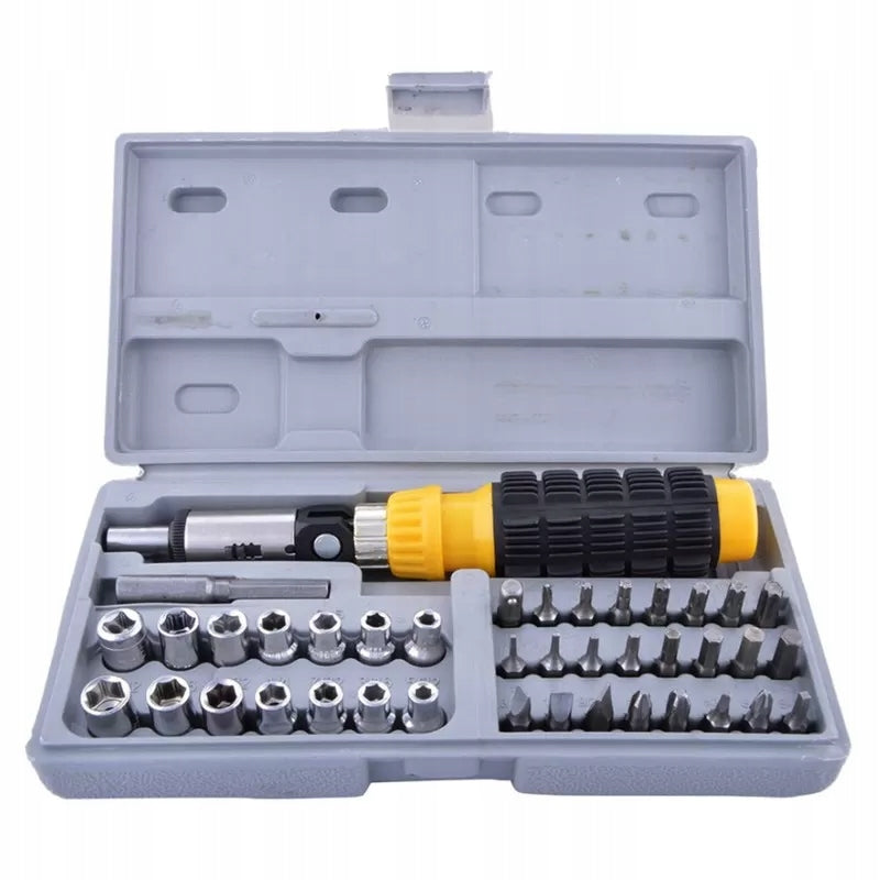 SET OF SOCKET WRENCHES BITS RATCHET IMBUS 41 ELEMENT.