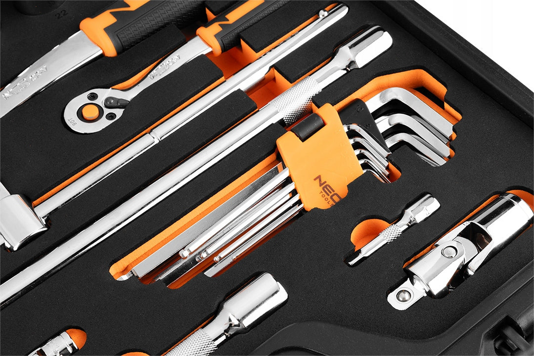 SET OF SOCKET WRENCHES CRV 1/2" 1/4" 95 ELEMENTS IN EVA FOAM NEO TOOLS EAN (GTIN) 5906692019311