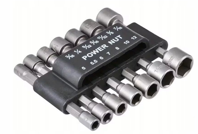 SET OF SOCKET WRENCHES FOR METRIC AND INCH SCREWDRIVER 1/4" HEX 14 PCS Packaging status original