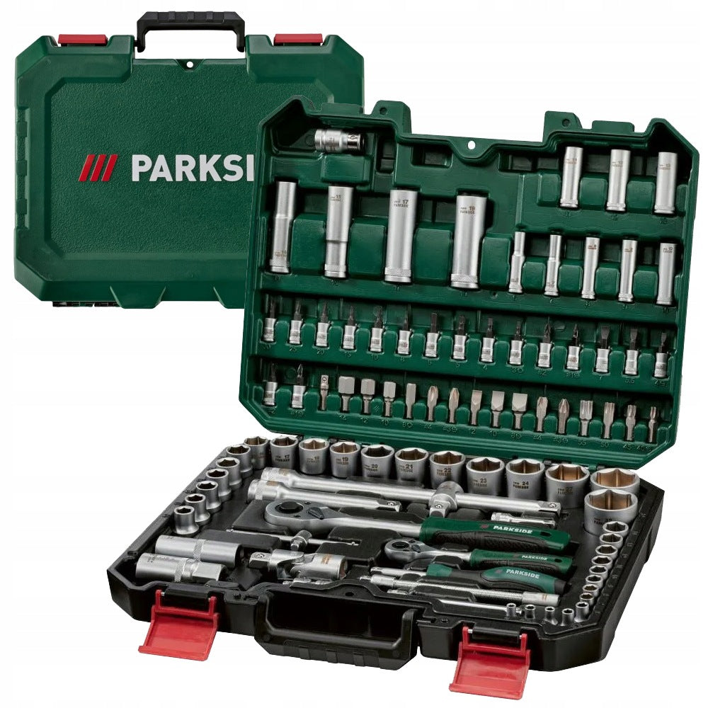 SET OF SOCKET WRENCHES PARKSIDE 2x RATCHET TOOL CASE 94 EL.