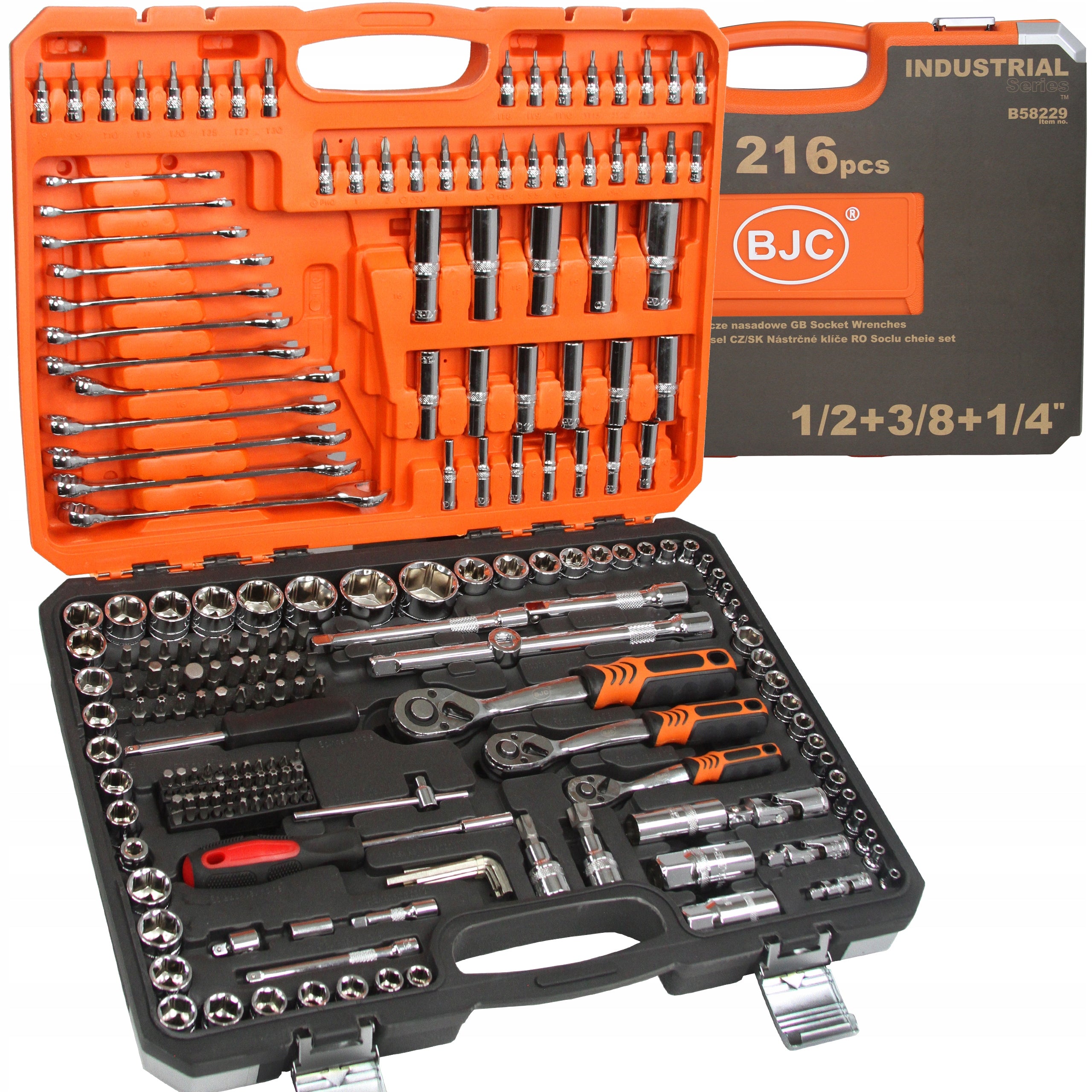 SET OF SOCKET WRENCHES PREMIUM TORX CAPS SUITCASE 216 ELEMENTS BJC