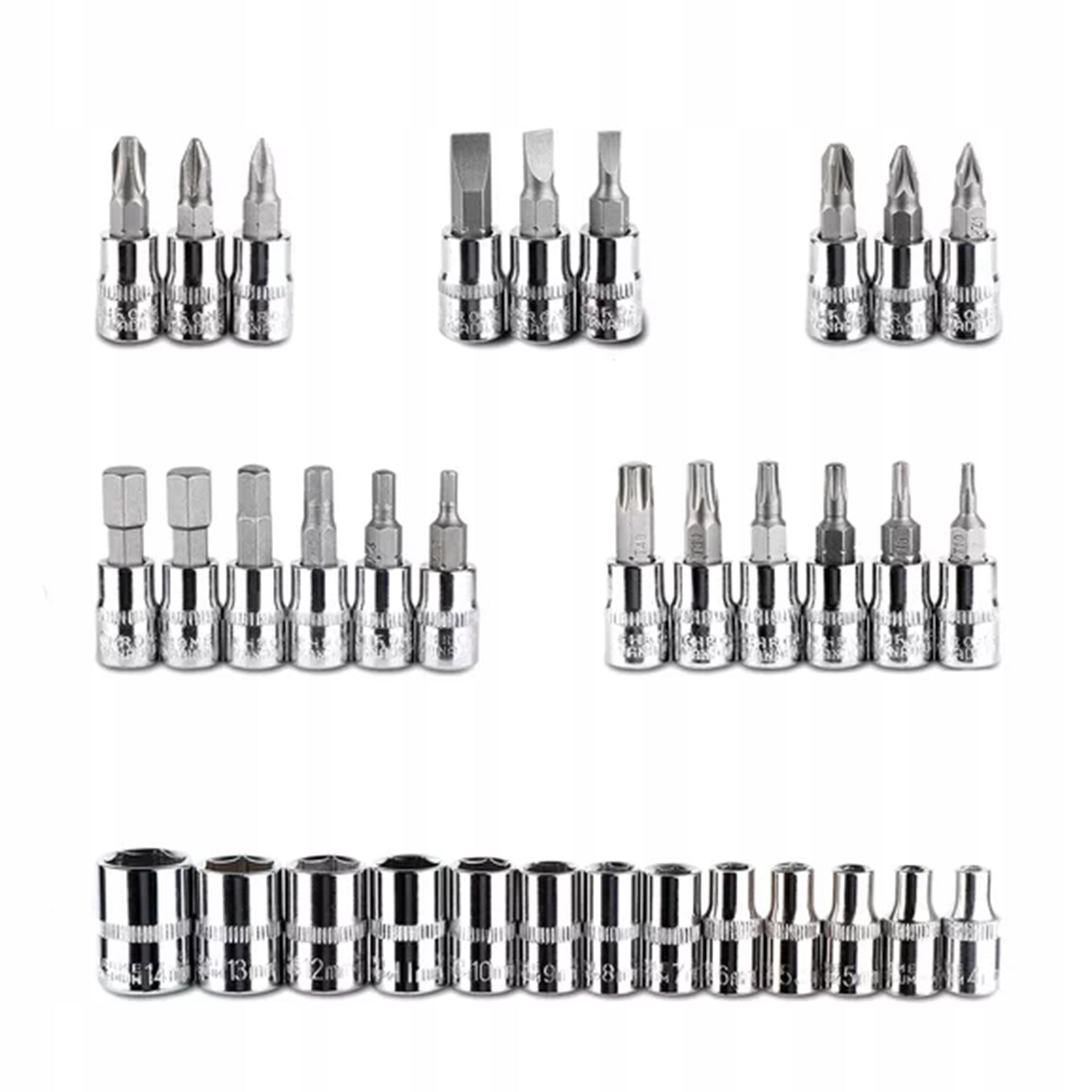 SET OF SOCKET WRENCHES TOOLS SOCKET WRENCHES 46 TORX RATCHET BITS Packaging status original