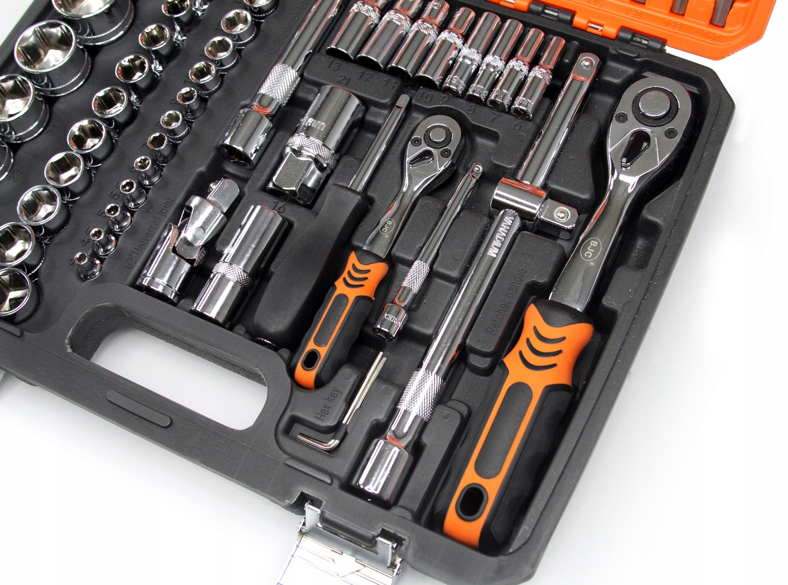 SET OF SOCKET WRENCHES TORX CAPS SUITCASE 108 ELEMENTS Manufacturer code B58228