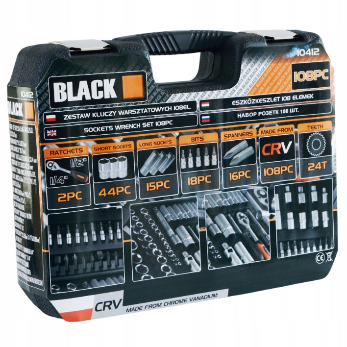 SET OF SOCKET WRENCHES TORX SOCKET WRENCHES 108 BLACK CRV Brand Black