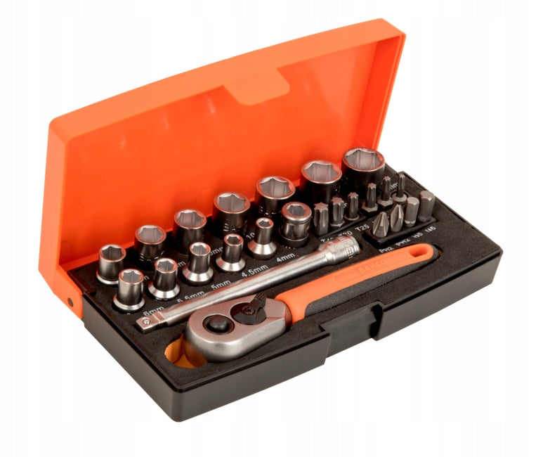 SET OF SOCKETS AND BITS BACHO 25 ELEMENTS SL25 Brand Bahco