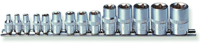 SET OF SOCKETS SOCKET WRENCHES TORX 14pcs 1/4-1/2'