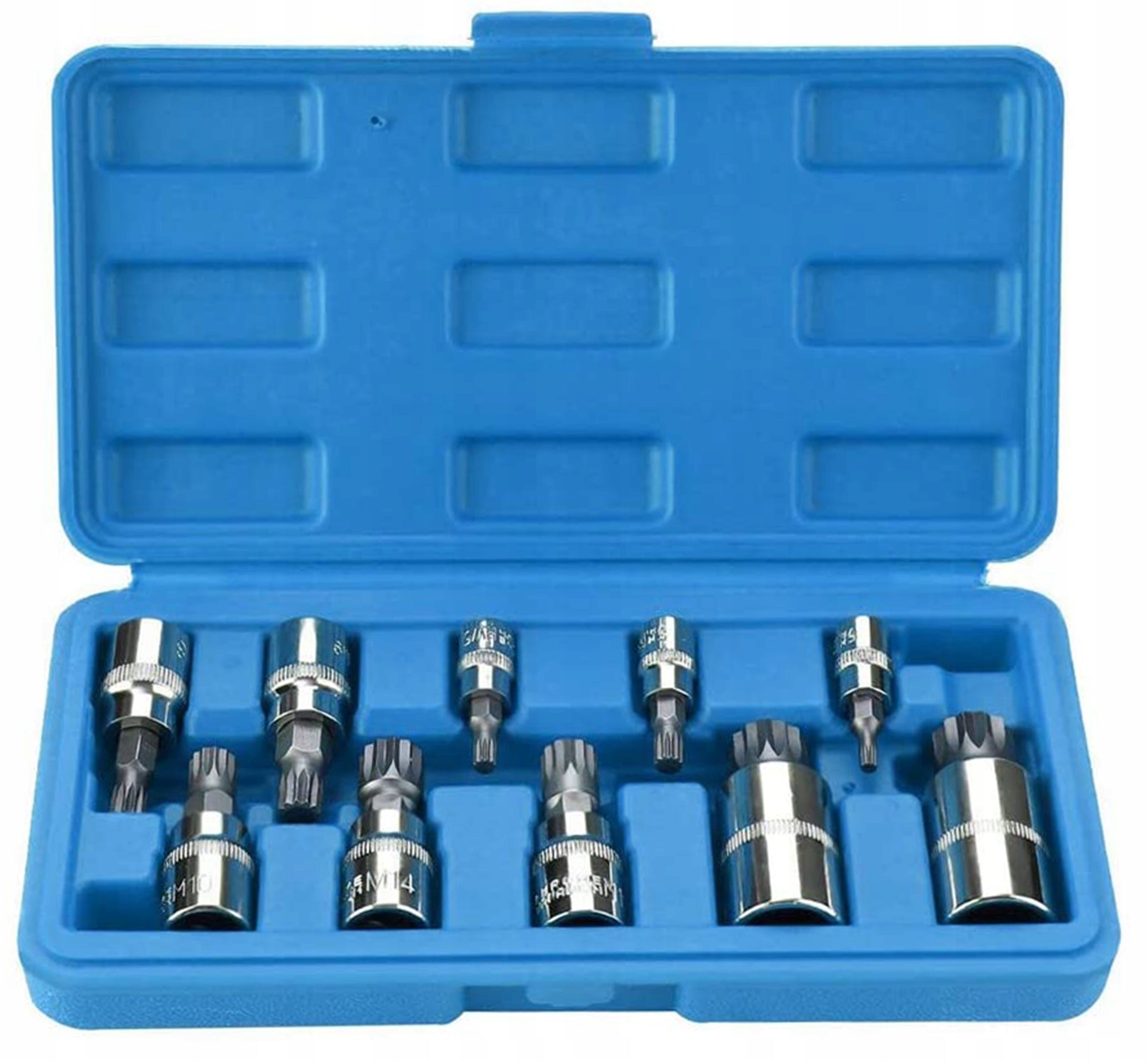 SET OF SOCKETS SPLINE 1/4" 3/8" 1/2" M4-M18 10 EL. Manufacturer code V08055