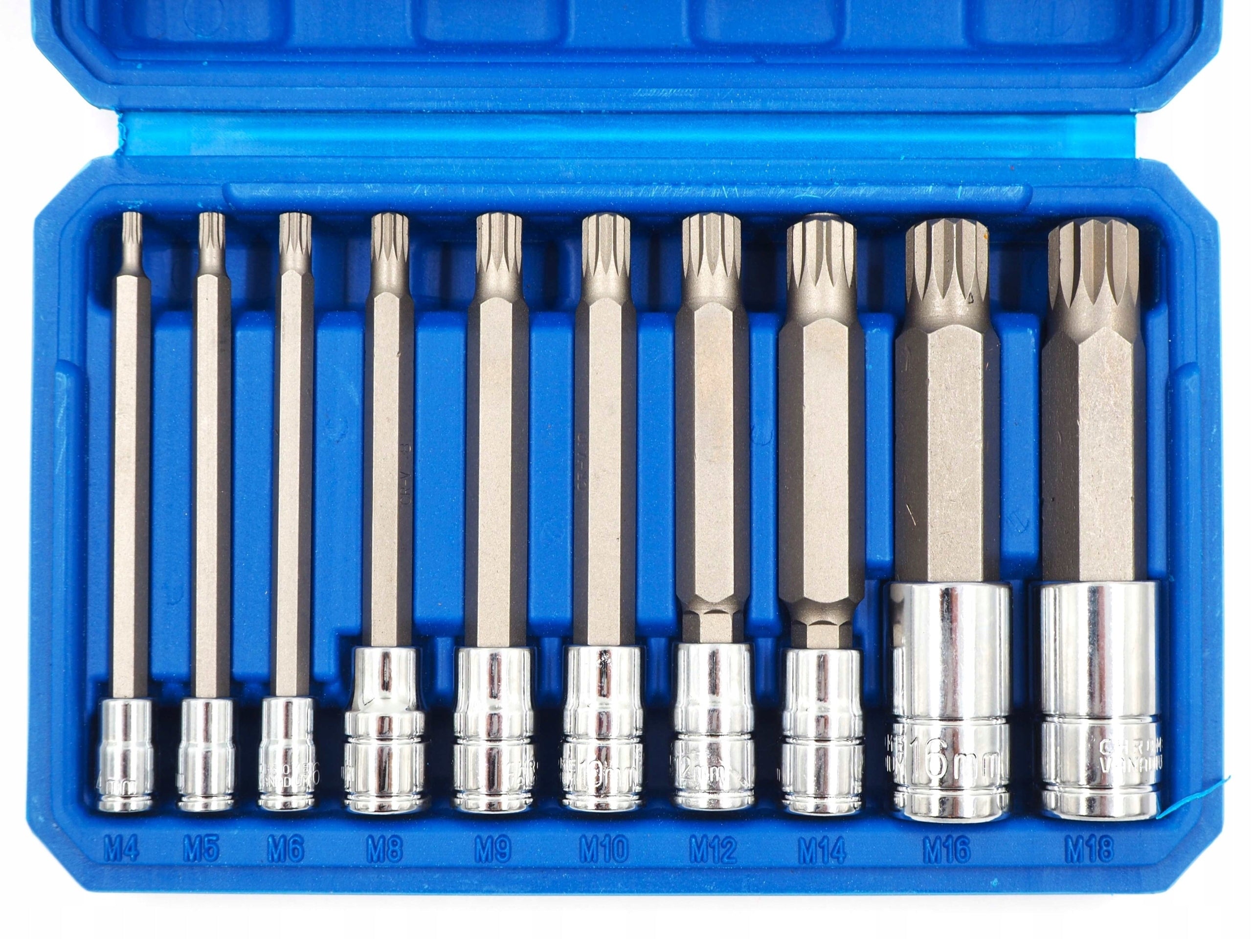 SET OF SOCKETS SPLINE BITS M4-M18 LONG Manufacturer code FT1418