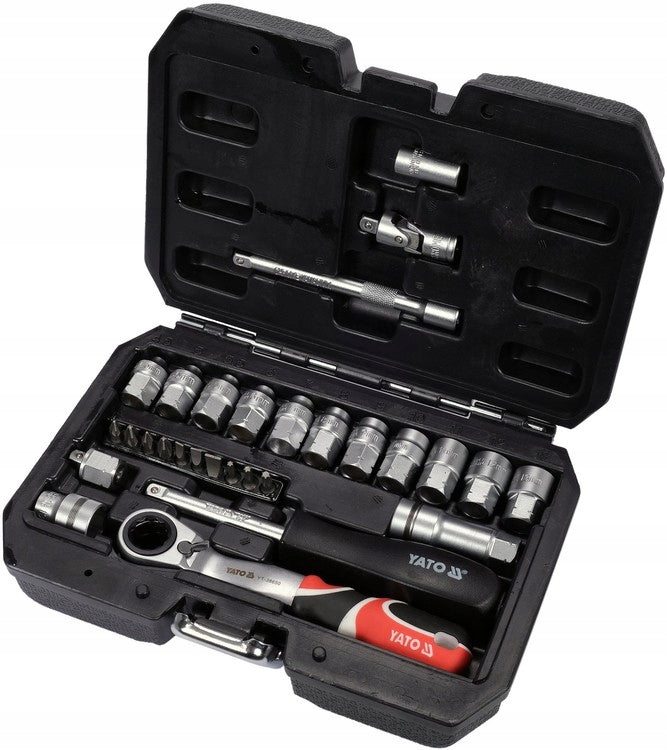 SET OF SOCKETS SPLINE THROUGH 1/4'' 29el YATO Brand Yato