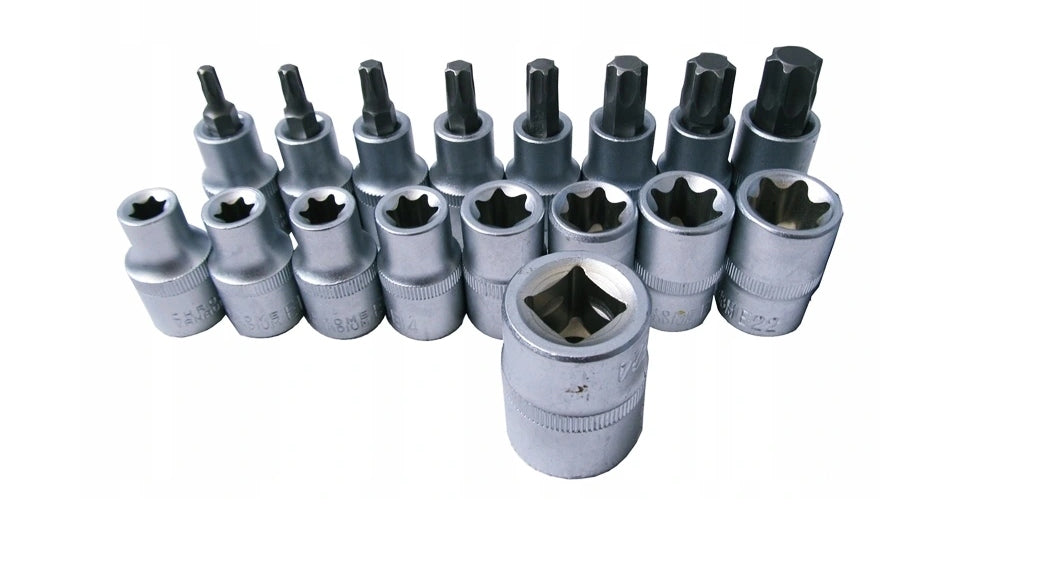 SET OF SOCKETS WRENCHES BITS TORX 1/2 17 EL Brand Falon-Tech