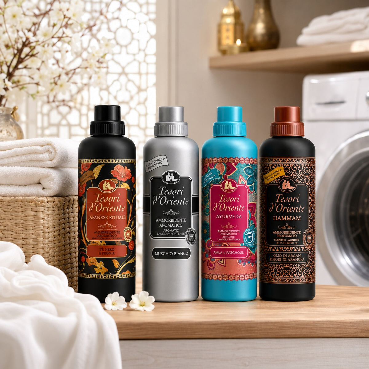 SET OF SOFTENERS Tesori d Oriente 3040 ml 152 washing Concentrate Packaging status original