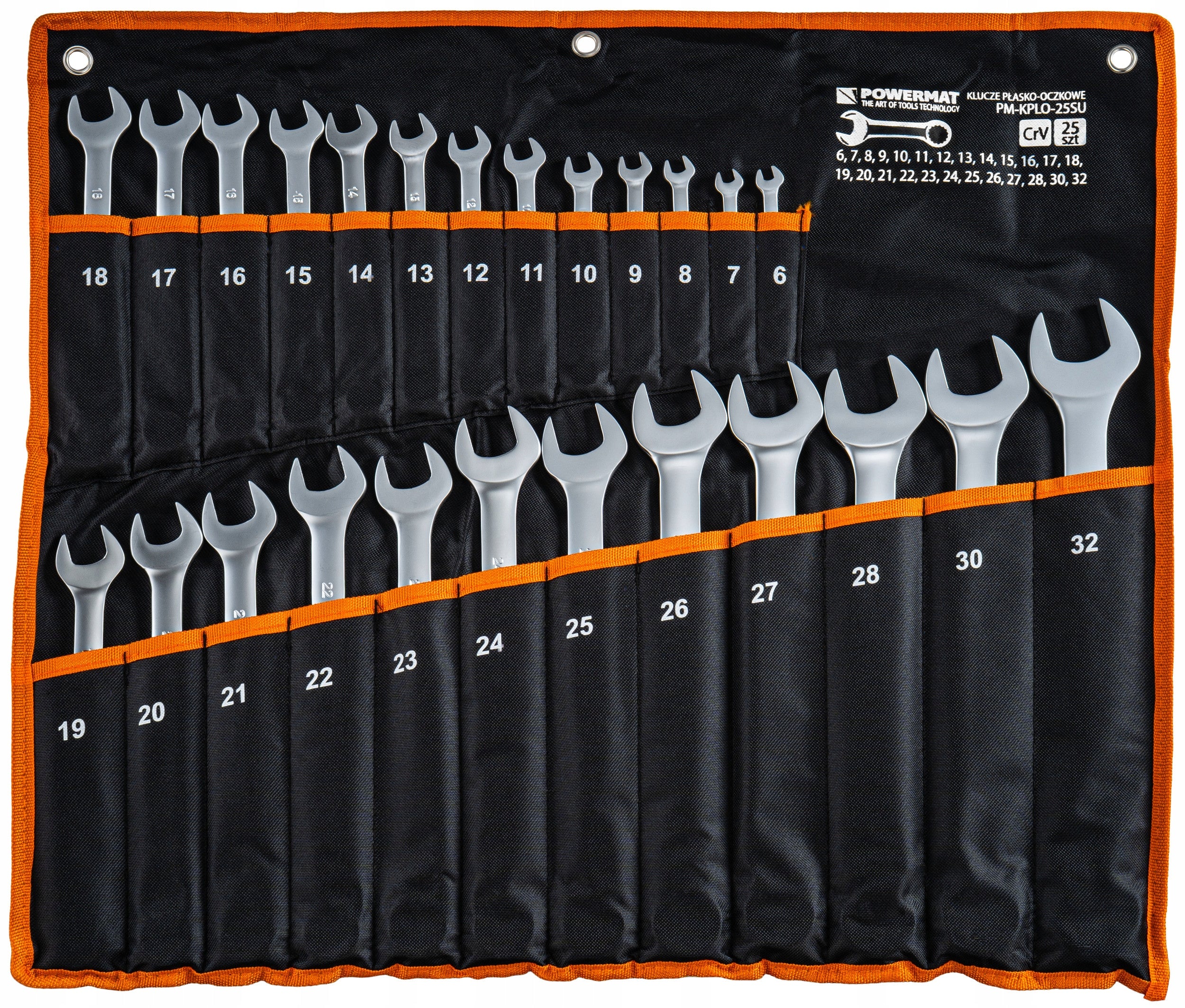 SET OF SPANNER WRENCHES 25 ELEMENTS 6-32MM CrV IN CASE FOR GARAGE Customs tariff code 82041100