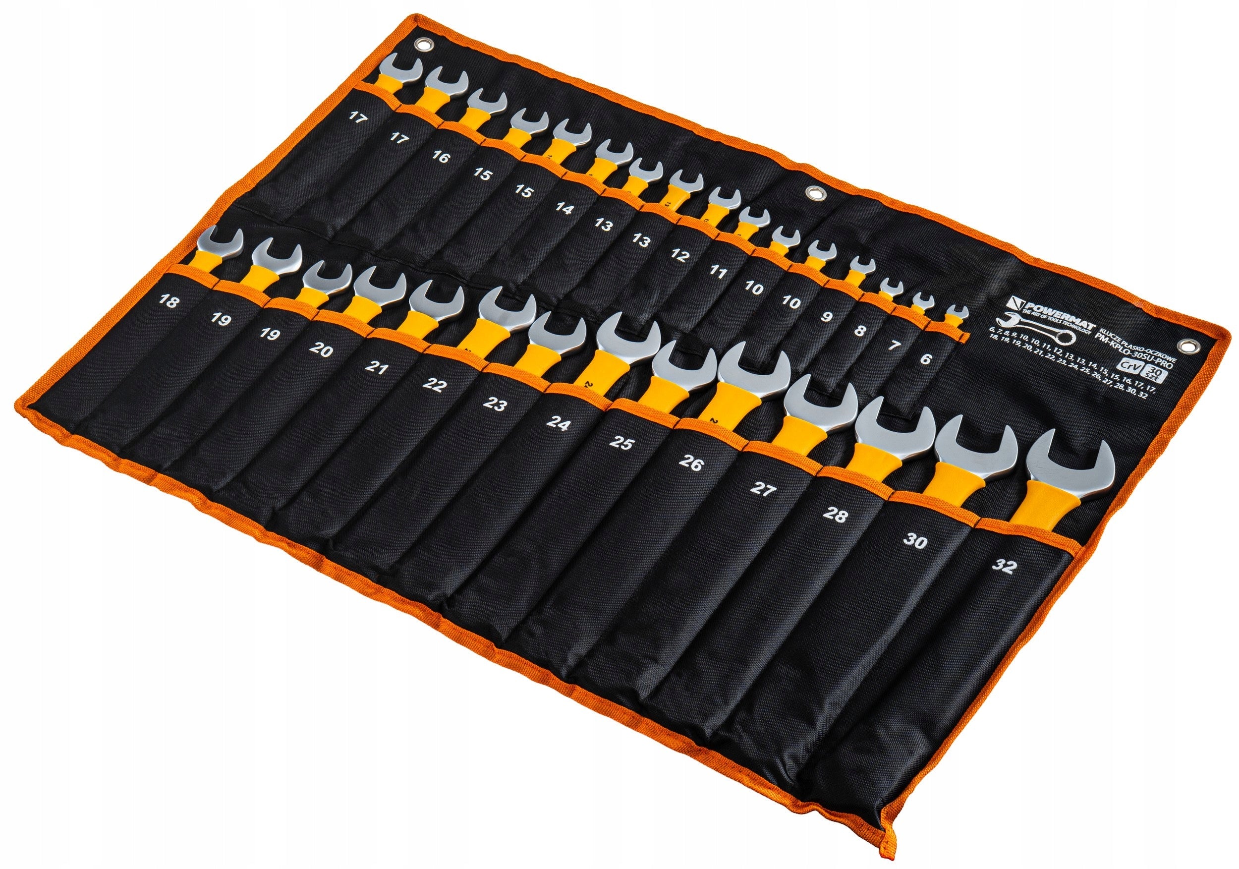 SET OF SPANNER WRENCHES 30 ELEMENTS 6-32MM CrV IN GARAGE CASE Brand Powermat