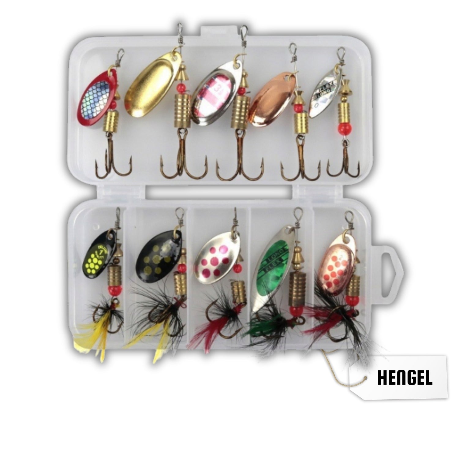 SET OF SPINNER FISHING SPINNERS 10PCS SPINNING LURES